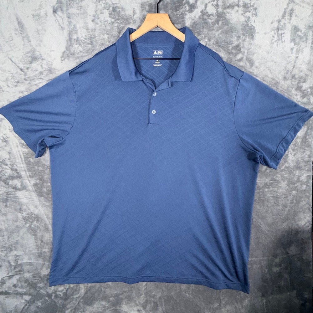Adidas Mens Puremotion Golf‎ Polo Shirt Size 4XL Blue Short Sleeve